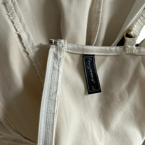 Vintage Foxy Jeans Cream Satin Corset Bustier • Sz L • Coquette Milk Maid Y2K - Picture 3 of 7